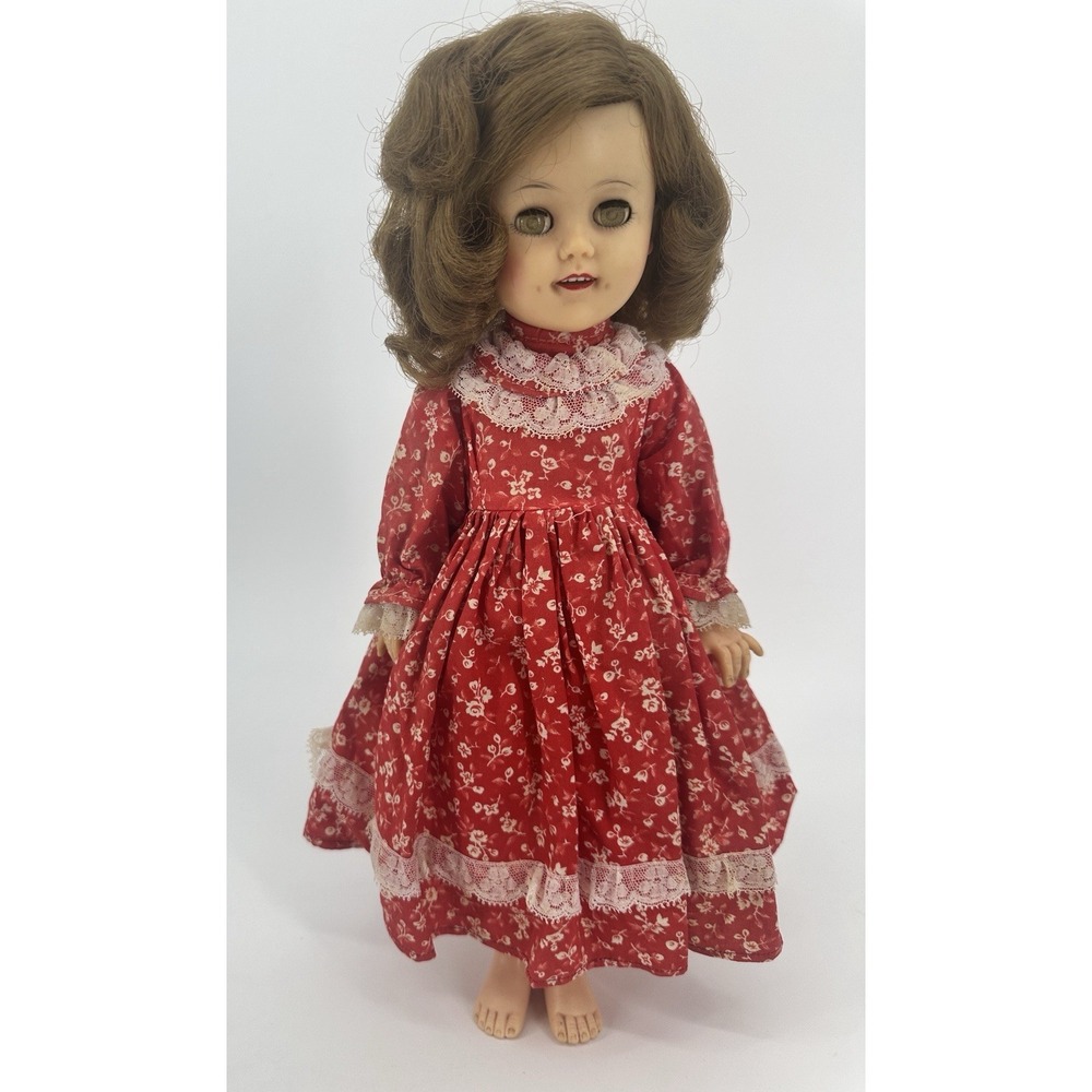 Vintage 1950s Ideal Shirley Temple Doll ST‑15‑N‎ Red Dress Brunette